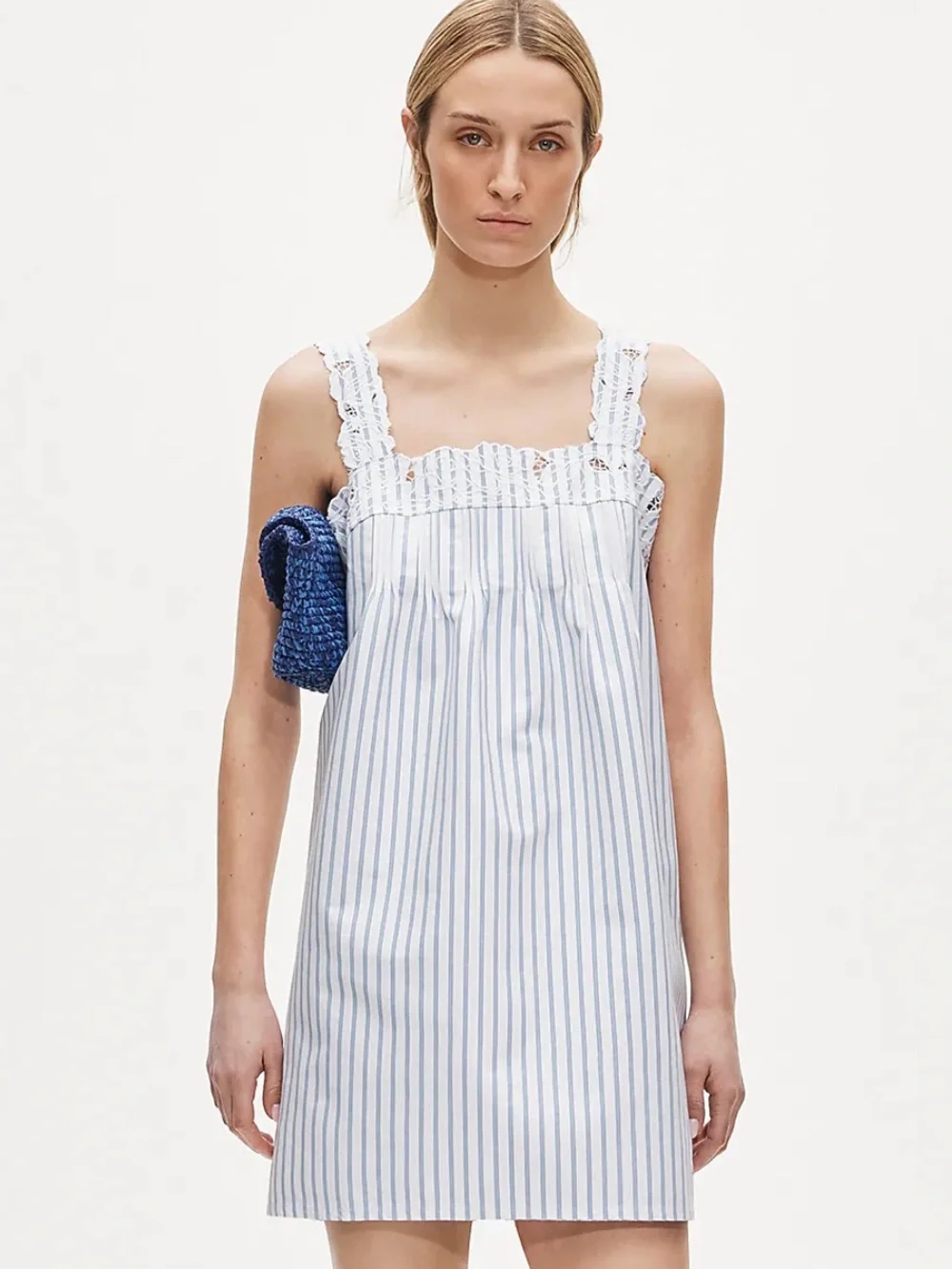 NEW J Crew Ondine mini dress in striped double cotton poplin